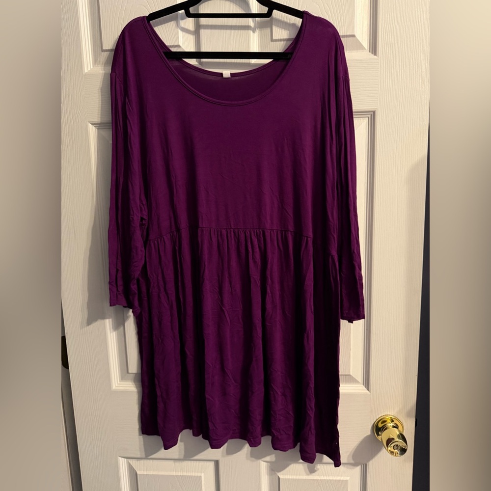 Plus Size Tunic 3/4 Sleeve Crewneck Babydoll Top Plus Size 5X - Maternity option - Picture 2 of 6